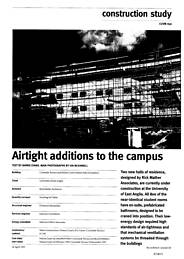 Airtight additions to the campus. Halls of residence at the University of East Anglia. AJ 28.04.93