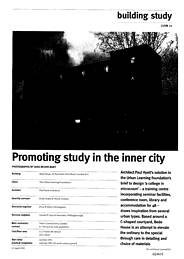 Promoting study in the inner city. Bede House, 56 East India Dock Rd, London. AJ 16.4.93