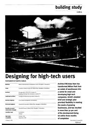 Designing for high-tech users. Milton Park Business Development Centre, Abingdon. AJ 10.3.93