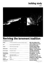 Reviving the tenement tradition. The Galleries, Sauchiehall St and Argyle St, Kelvingrove, Glasgow. AJ 17.2.93