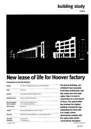 New lease of life for Hoover factory. Tesco Hoover Building, Western Avenue, Perivale, Middlesex. AJ 27.1.93