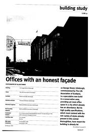 Offices with an honest facade. 10, George St, Edinburgh. AJ 20.1.93