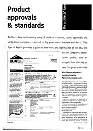 Product approvals and standards. AJ 12.05.93