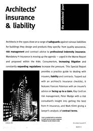 Architect's insurance and liability. AJ 10.03.93