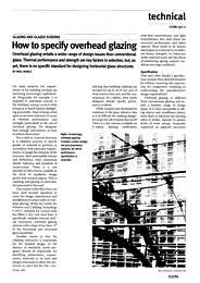 Glazing and glazed screens. How to specify overhead glazing. AJ 28.07.93