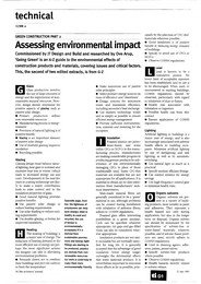 A-Z of green construction part 2. Assessing environmental impact. AJ 21.07.93