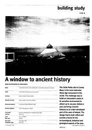Window to ancient history. Ceide Fields Visitor Centre, Ballycastle, Co. Mayo, Republic of Ireland. AJ 15.12.93