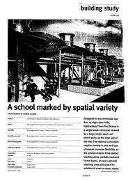 School marked by spatial variety. Glastonbury Thorn First School, Milton Keynes. AJ 10.11.93