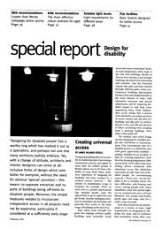 Special report. Design for disability. AJ 09.02.94