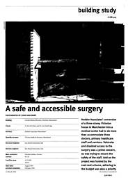 Safe and accessible surgery. Oswald Medical Practice, Chorlton, Manchester. AJ 23.3.94