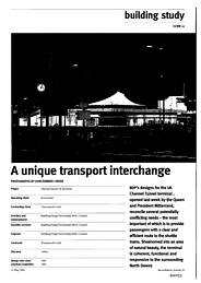 Unique transport interchange. Channel Tunnel UK Terminal. AJ 11.5.94