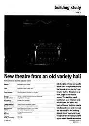 New theatre from an old variety hall. Edinburgh Festival Theatre. AJ 22.6.94