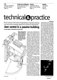 User control in a passive building. AJ 09.03.94