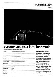 Surgery creates a local landmark. Church End Medical Centre, London NW10. AJ 13.7.94