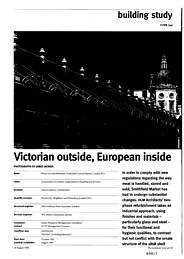 Victorian outside, European inside. Phase one refurbishment, Smithfield Central Market, London EC1. AJ 18.08.94