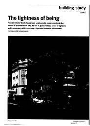 Lightness of being. Private House, London N1. AJ 29.9.94