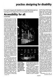Designing for disability. Accessibility for all. AJ 12.01.95