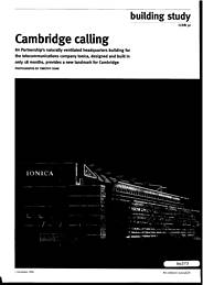 Cambridge calling. Ionica Building, St John's Innovation Park, Cambridge. AJ 1.12.94