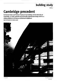 Cambridge precedent. Faculty of Law building, University of Cambridge. AJ 27.7.95