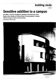 Sensitive addition to a campus. Elizabeth Fry building, UEA, Norwich. AJ 15.6.95