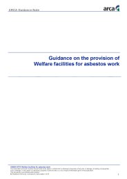 Guidance on the provision of welfare facilities for asbestos work