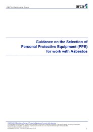 Guidance on the selection of personal protective equipment (PPE) for work with asbestos