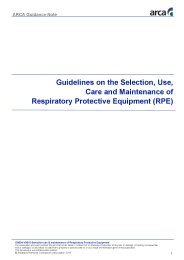 Guidelines on the selection, use, care and maintenance of Respiratory Protective Equipment (RPE)