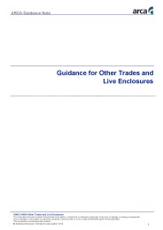 Guidance for other trades and live enclosures