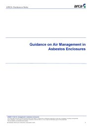 Guidance on air management in asbestos enclosures