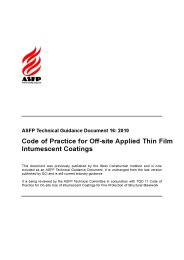 Code of practice for off-site applied thin film intumescent coatings