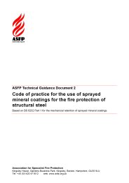 Code of practice for the use of sprayed mineral coatings for the fire protection of structural steel: Based on BS 8202 Part 1 for the mechanical retention of sprayed mineral coatings