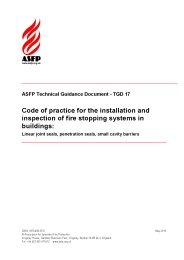 Code of practice for the installation and inspection of fire stopping systems in buildings: linear joint seals, penetration seals, small cavity barriers