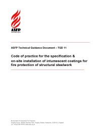 Code of practice for the specification and on-site installation of intumescent coatings for fire protection of structural steelwork