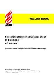 Fire protection for structural steel in buildings. 4th edition (Yellow book). (Volume 2: Part 4: Sprayed reactive intumescent coatings). Section 10:4. (Revised March 2010)