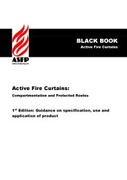 Active fire curtains: compartmentation and protected routes. 1st edition. Guidance on specification, use and application of product (Black book)