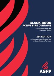 Active fire curtains: compartmentation and protected routes. 1st edition. Guidance on specification, use and application of product (Black book)