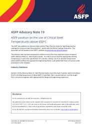 ASFP position on the use of critical steel temperatures above 650°C