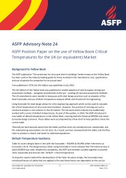 ASFP position paper on the use of Yellow Book critical temperatures for the UK (or equivalent) market