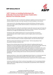 ASFP position on installing partitioning to the underside of structural steel sections coated with a reactive fire protection system