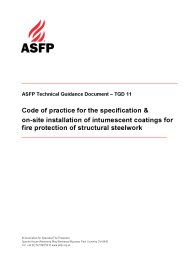 Code of practice for the specification and on-site installation of intumescent coatings for fire protection of structural steelwork