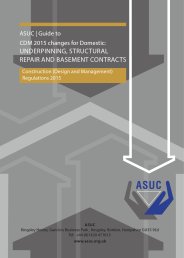 Guide to CDM 2015 changes for domestic: underpinning, structural repair and basement contracts. Construction (design and management) regulations 2015