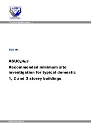 ASUC recommended minimum site investigation for typical domestic 1, 2 and 3 storey buildings