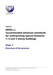Recommended minimum standards for underpinning typical domestic 1, 2 and 3 storey buildings: Stage 1: Overview of the process