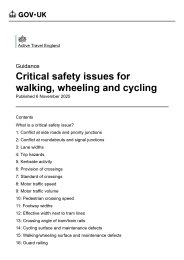 Critical safety issues for walking, wheeling and cycling