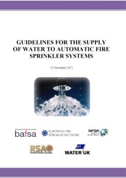 Guidelines for the supply of water to automatic fire sprinkler systems