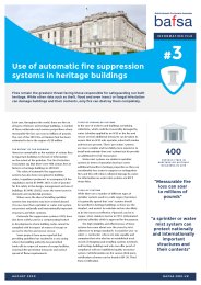 Use of automatic fire suppression systems in heritage buildings