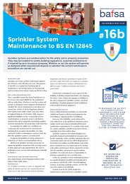 Sprinkler system maintenance to BS EN 12845