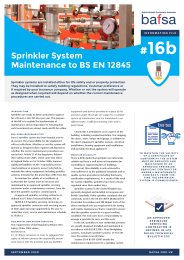 Sprinkler system maintenance to BS EN 12845 (Currently under review by BAFSA - September 2024)