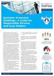 Sprinkler protected buildings: a guide for responsible persons and duty holders