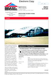 Rigidal Industries. Ziplock secret fix roof systems
